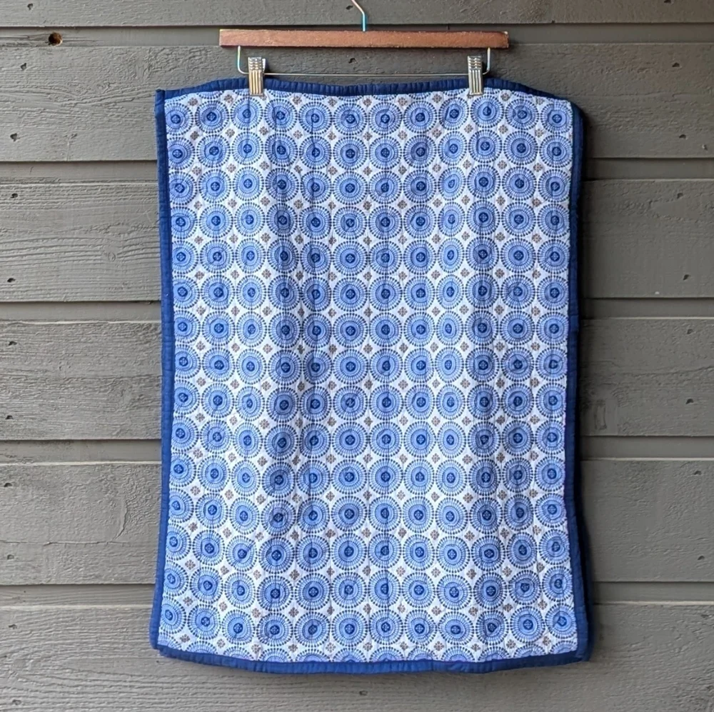NWOT Jonathan Adler Happy Chic Blue Medallion Quilted Pillow Shams